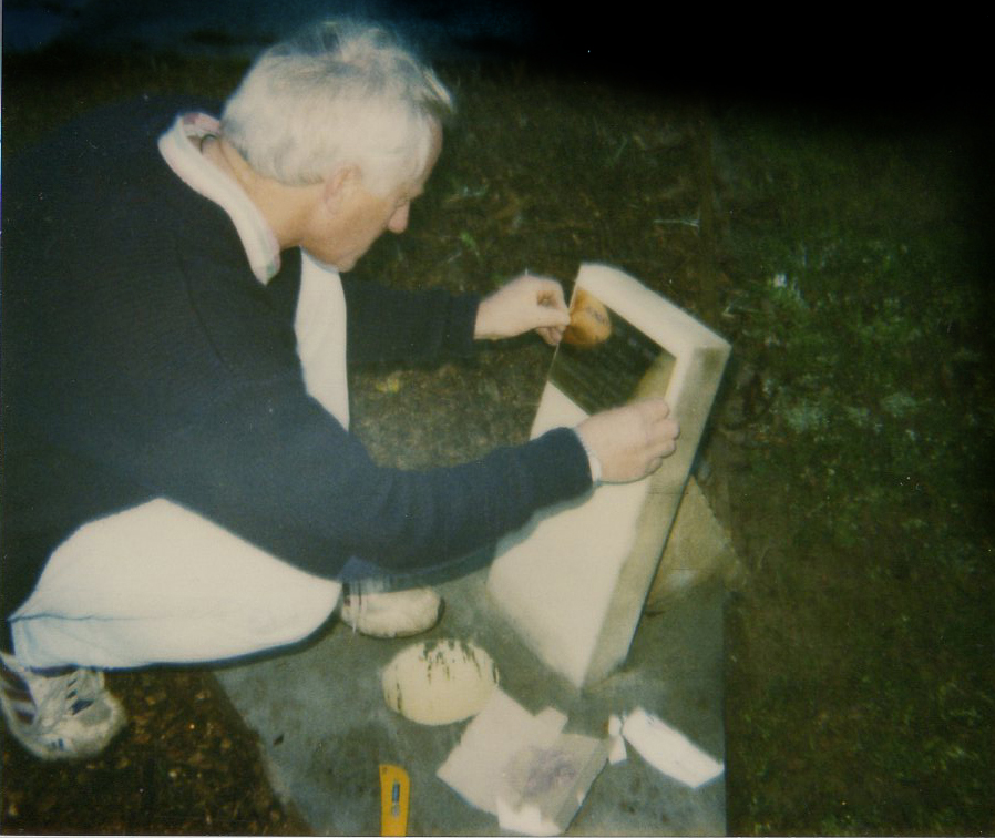 Bryce Harvey placing time capsule at opening of Centre May 1997